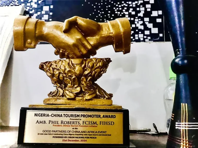 Ambassador Phil Roberts, Nigeria’s Global Tourism Ambassador and President of the Chinese Tourism Promoters Initiative, has received global recognition for his efforts in promoting Africa-China tourism relations.